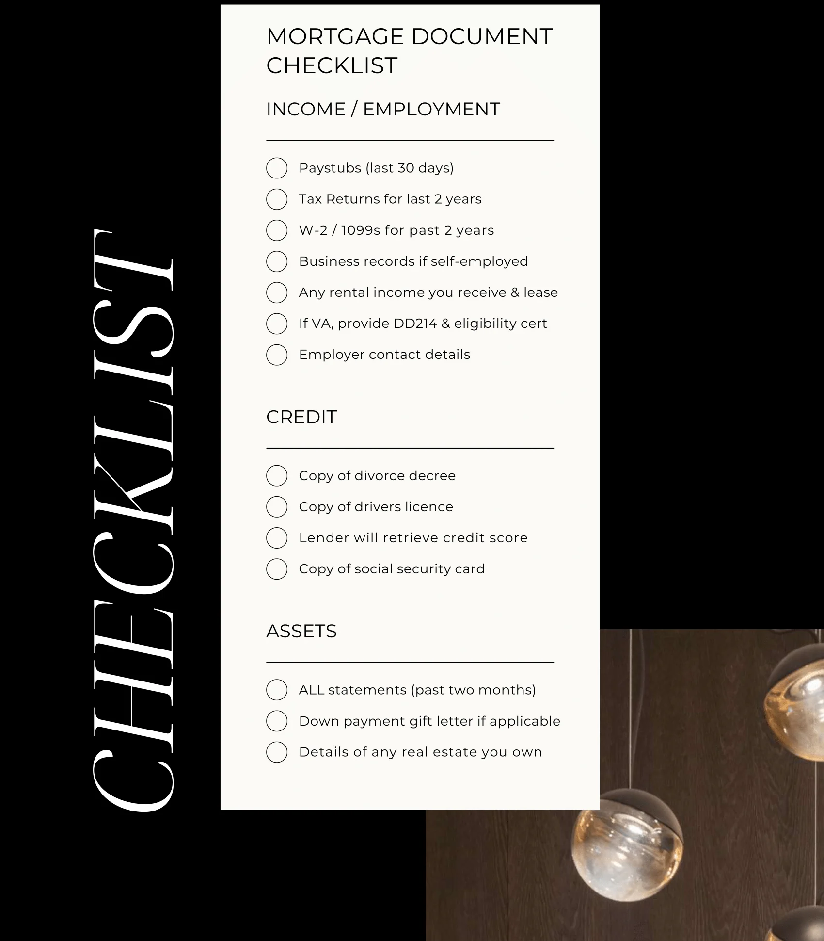 Buyers checklist